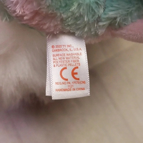 TY Beanie Baby Opal Purple Glitter Eyes Pink and Teal Cat‎ - Picture 4 of 4